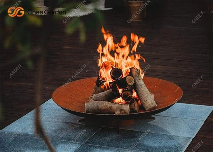 2021 New Trends Corten Steel Outdoor BBQ Fire Pit