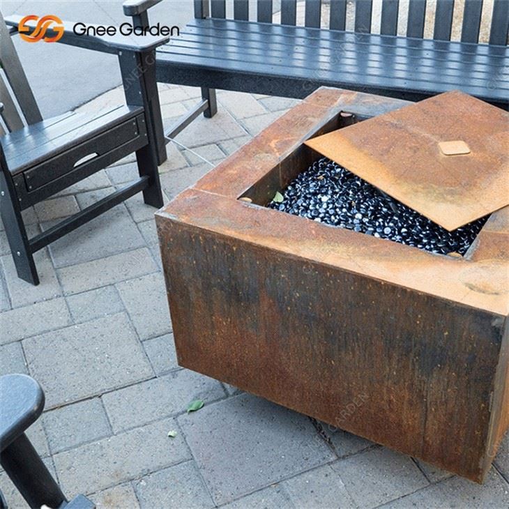 Corten Stee Table Garden Decorate Gas Fire Pit