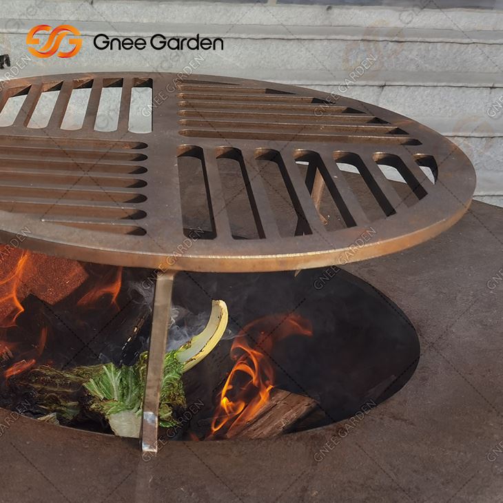 Corten Steel Hluav taws kub qhov cub Corten Hluav taws kub qhov Bbq Corten Steel Hluav taws kub qhov cub Bbq Grill