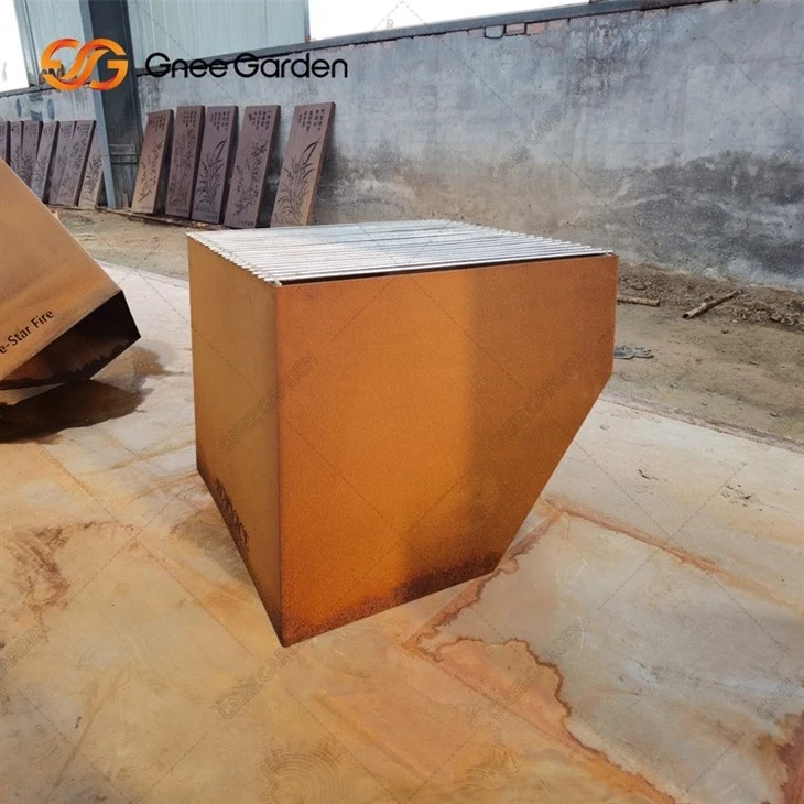 corten steel custom metal fire pit4