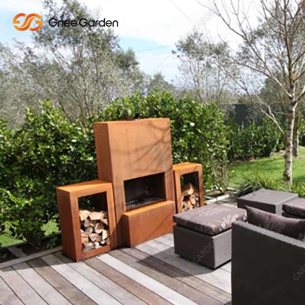 Corten Steel Firepit Outdoor Fireplace