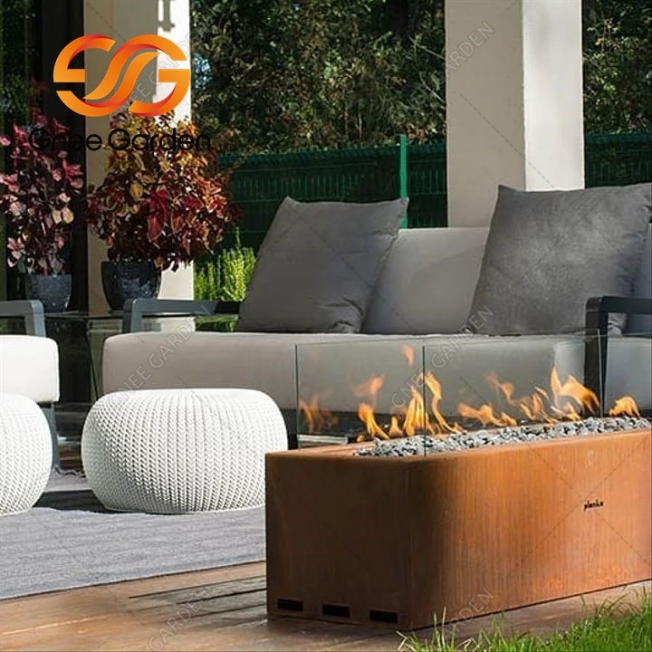 Corten Steel Natural Gas Outdoor Firepit