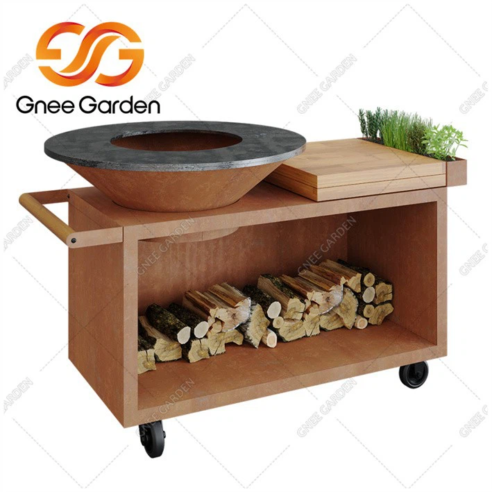 corten steel Rectangular fire pit barbecue（3）