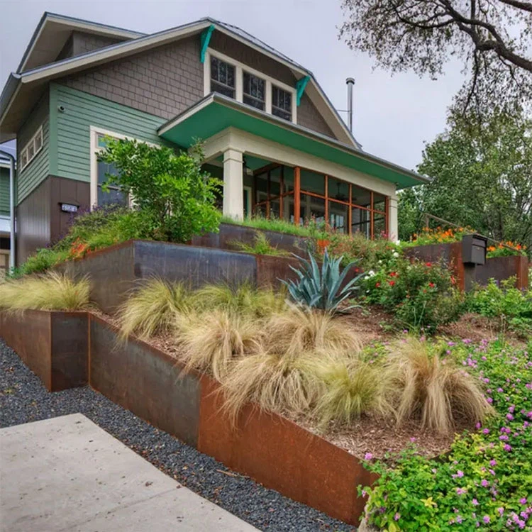 Corten Steel Retaining Phab Ntsa Rusted Finish