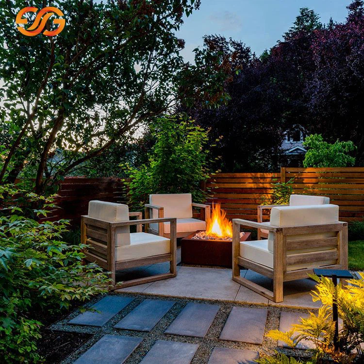 Corten Steel Square Propane Hluav Taws Kub Pit