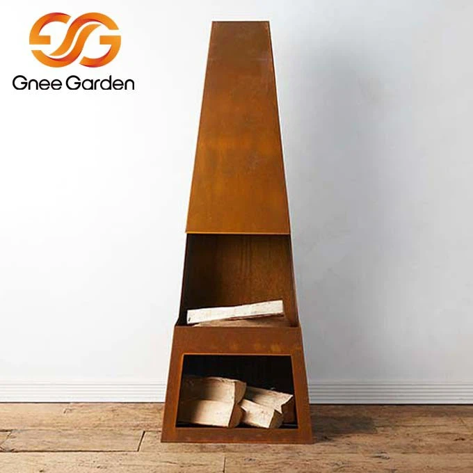 Corten wooden fireplace（2）