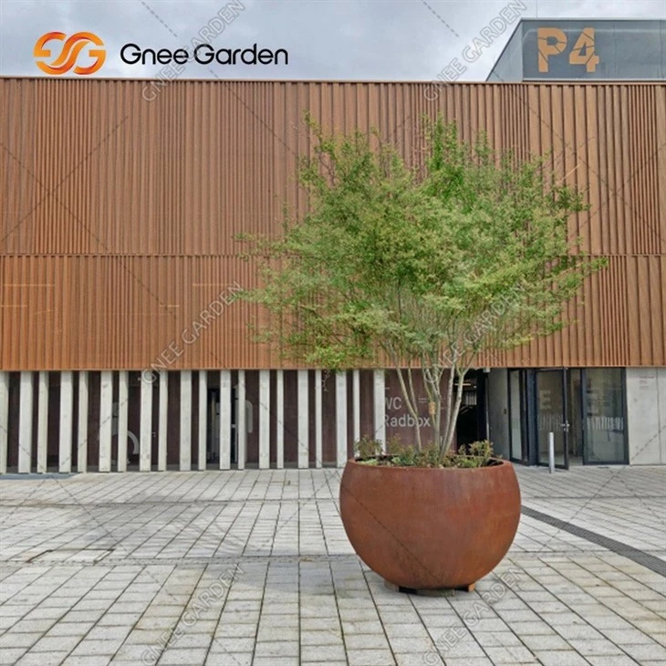 Custom Garden Corten Steel Flower Pot Outdoor Metal Planter