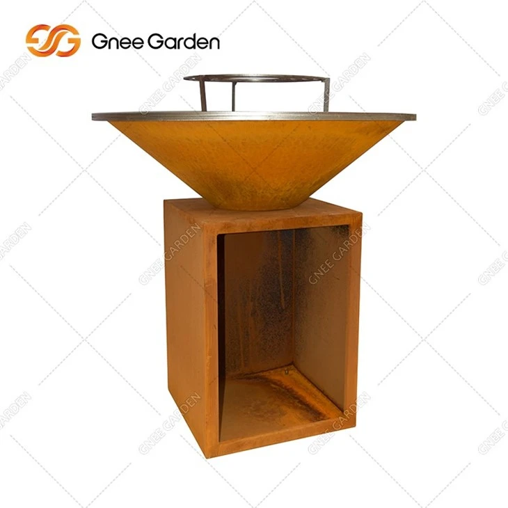 Outdoor Cooking BBQ Wood Burning Corten Steel