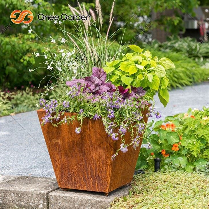 Outdoor Raised Garden Corten Steel Planters