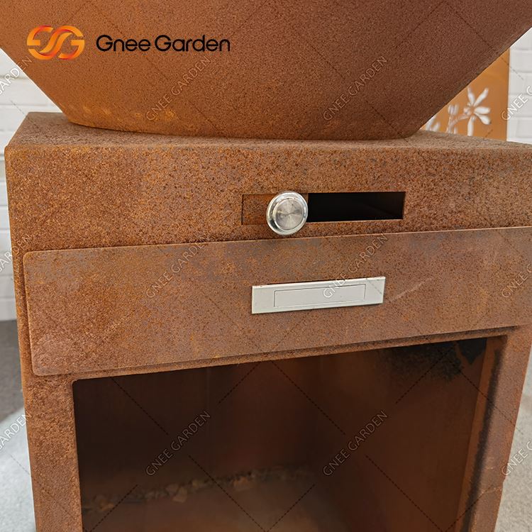 Round High Quantity Corten Steel BBQ Grill