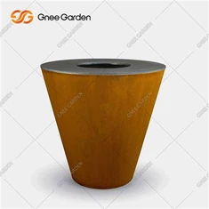 Corten Steel Hluav Taws Kub Qhov Hnyav Hnyav Barbecue Grill