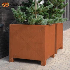 Corten Steel Hlau Loj Sab Nraud Cov Ntoo Ntoo