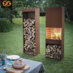 Corten Steel Sab nraum zoov Freestanding Qhov cub