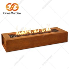 Corten Steel Rectangular Hluav Taws Kub Qhov