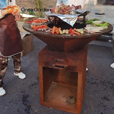 Muag Direct Corten Steel Bbq Grill Sab nraum zoov Garden Camping Bbq Fire Pit