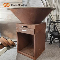 Fashionable Thiab Huab cua Resistant Corten Steel Khoom Siv Lub Cev Barbecue Rau Lub Vaj Tsev