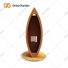 Sab nraum zoov Corten Steel Firewood Log Rack Rusty