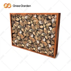 Sab nraum zoov Hluav Taws Kub Siv Corten Steel Firewood Log Khw