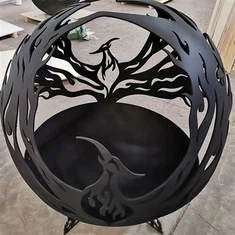 Sab nraum zoov Unique Corten Steel Pob Brazier Custom Pattern Hlau Engraving Printing