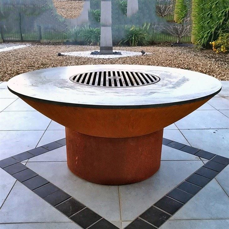 Cooking Corten Steel Grill BBQ Island For Outdoor Kitchen