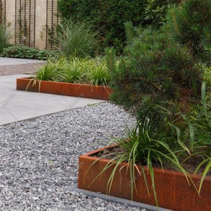 Sib dhos Corten Steel Planter Customizable Logo Tshwj Xeeb-zoo li Paj Box