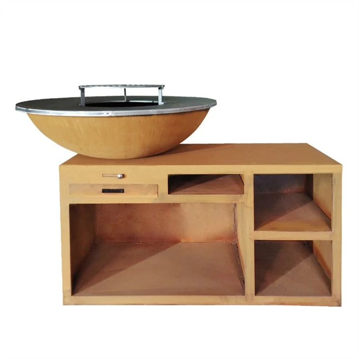 Floor Standing Corten Steel Grill Barbecue