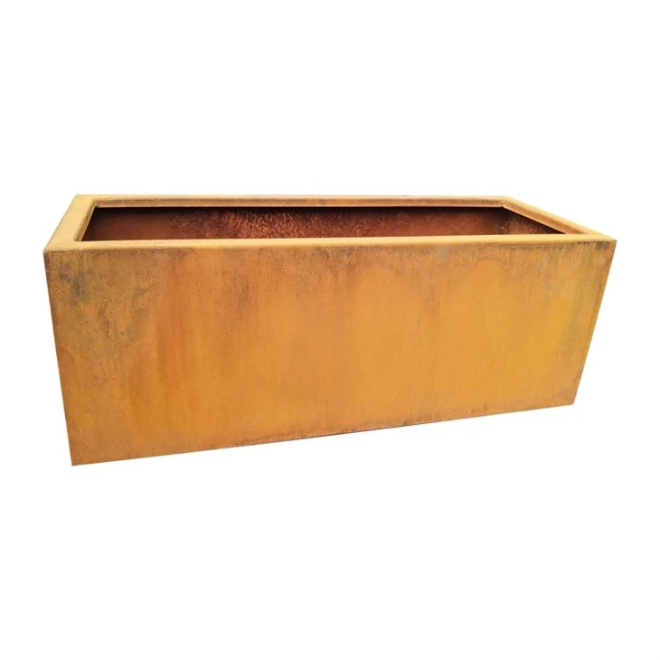 Corten Steel Planter Rectangular Large Corten Steel Garden Planter