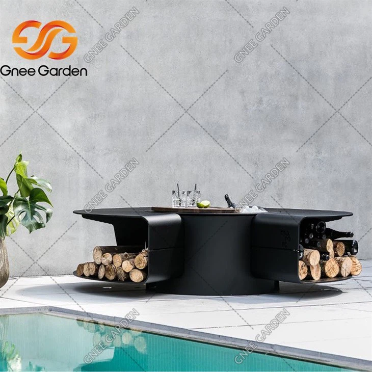 Garden unique corten steel wood burning fire pit